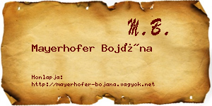 Mayerhofer Bojána névjegykártya